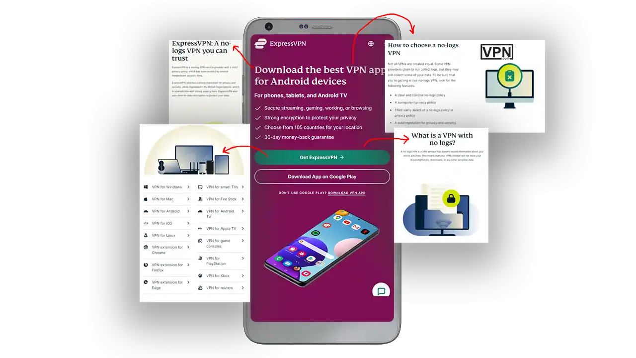 a screenshot of a smartphone sahowing ExpressVPN The Ultimate best Android VPN